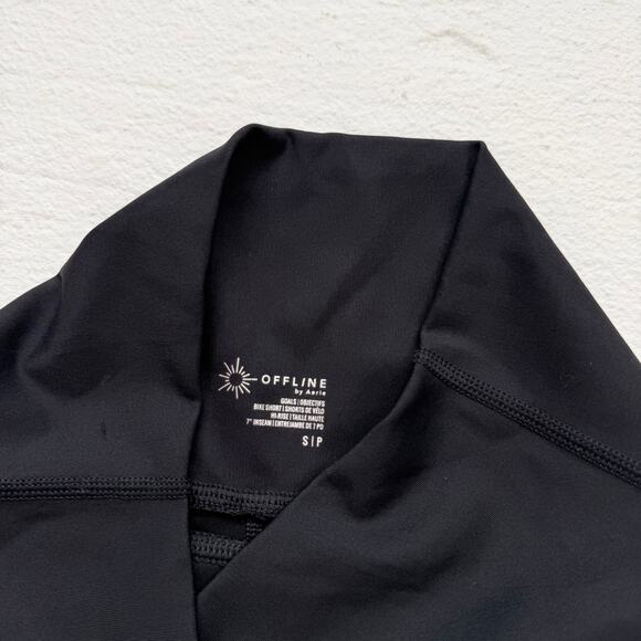 Offline By Aerie Goals Hi-Rise Bike Shorts Scalloped Hem, Size Small - Picture 4 of 6